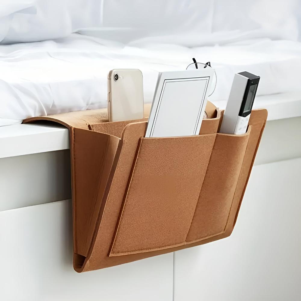 Minimalist Felt Bedside Organizer with Multiple Pockets