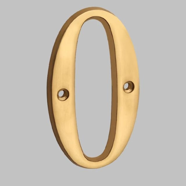 Contemporary Brass Oval House Number