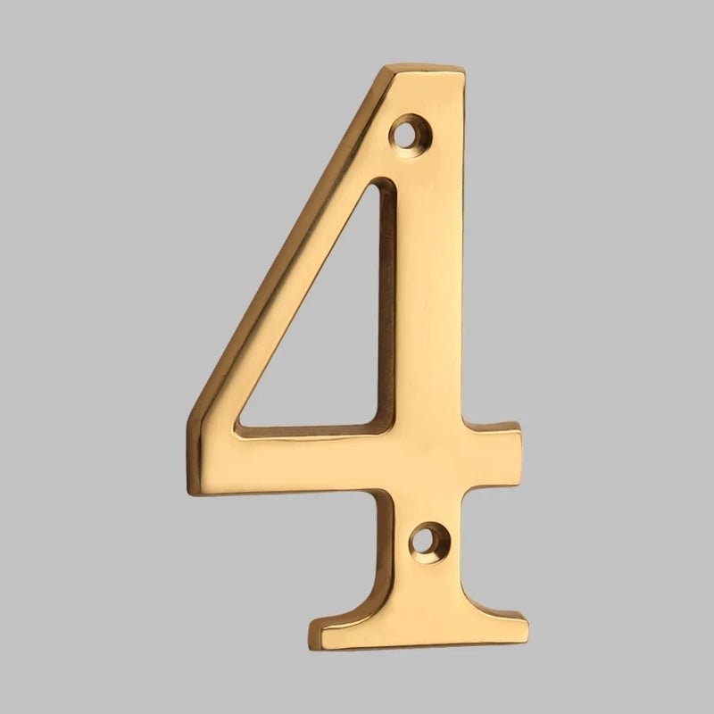 Contemporary Brass Oval House Number