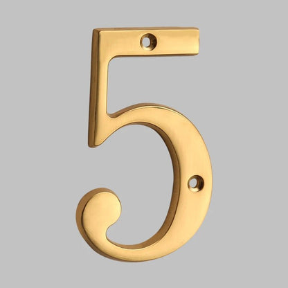 Contemporary Brass Oval House Number