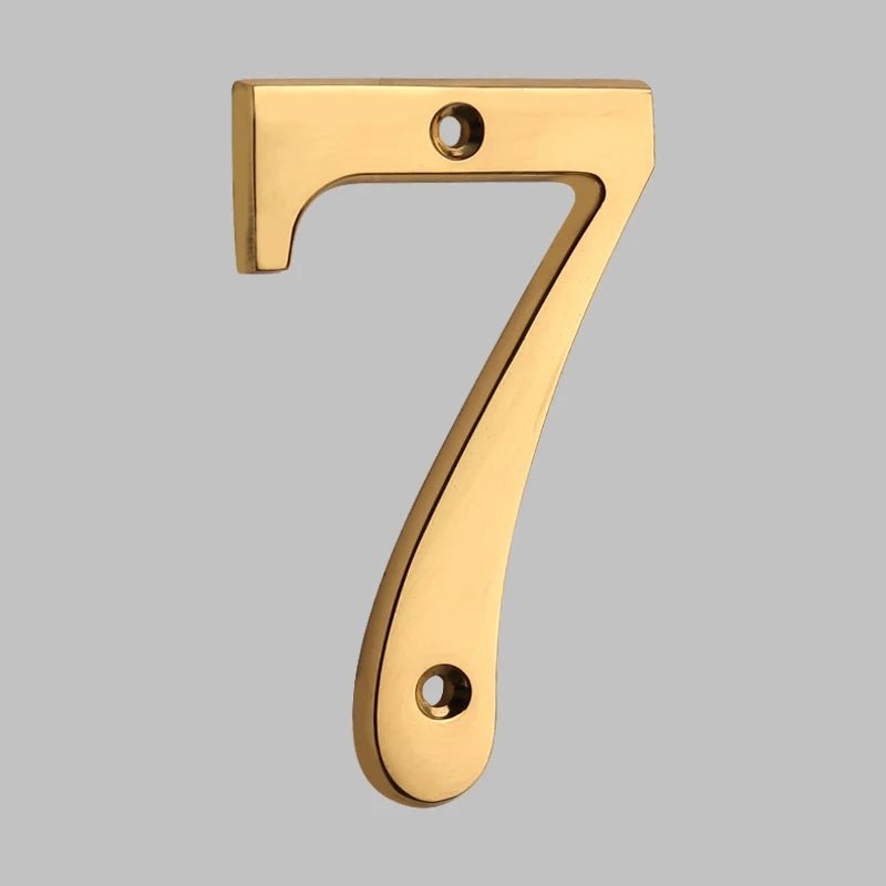 Contemporary Brass Oval House Number