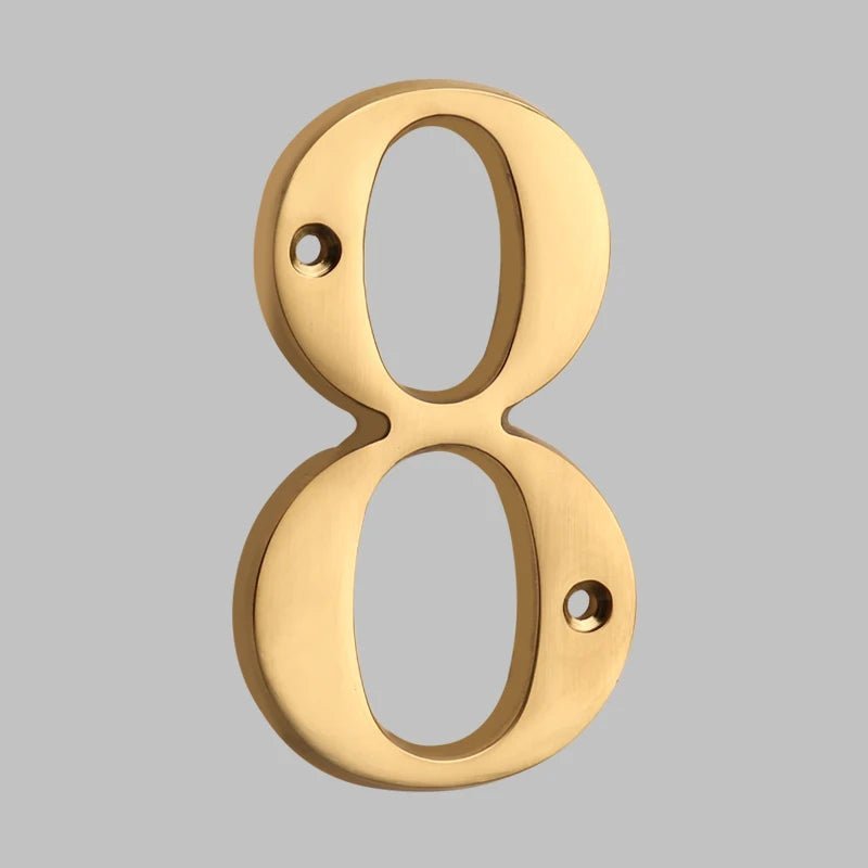 Contemporary Brass Oval House Number