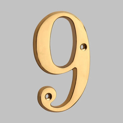 Contemporary Brass Oval House Number