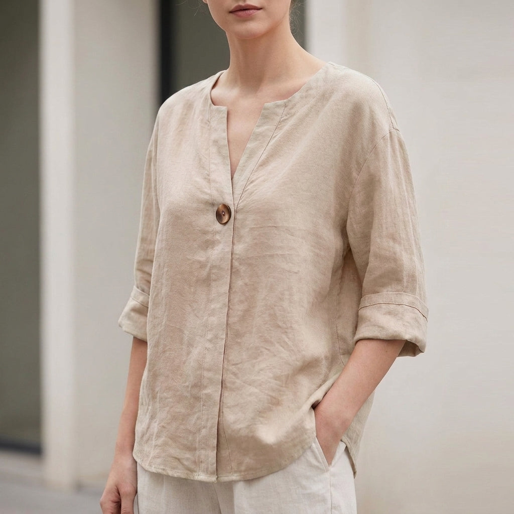 Relaxed Fit Button Front Blouse for Women – Effortless Everyday Style