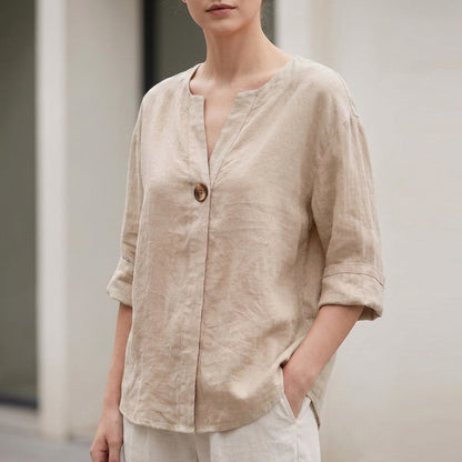 Relaxed Fit Button Front Blouse for Women – Effortless Everyday Style