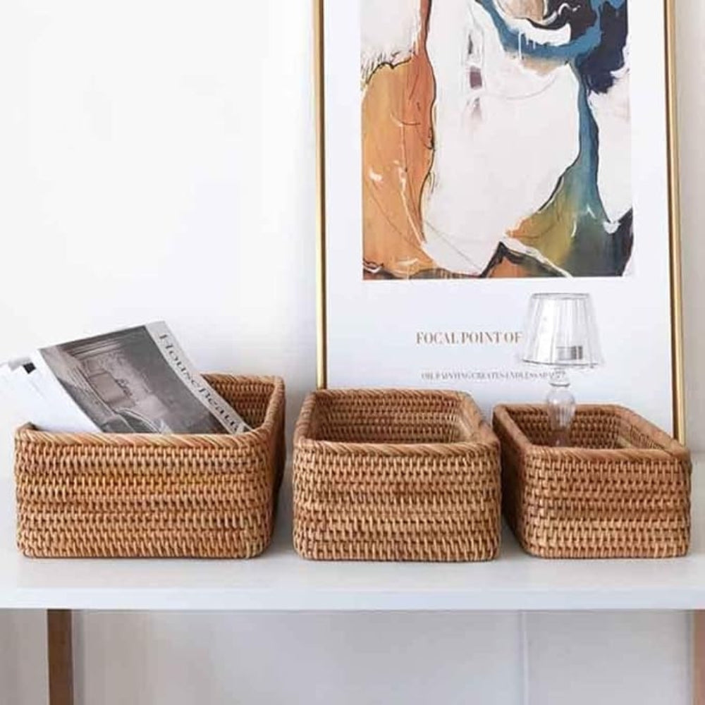 Minimalist Woven Rattan Storage Basket