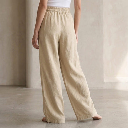Pleated Button Front Wide-Leg Pants for Women – Stylish & Comfortable Design