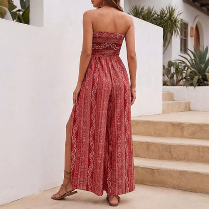 Strapless Printed Maxi Dress for Women – Effortless Bohemian Elegance