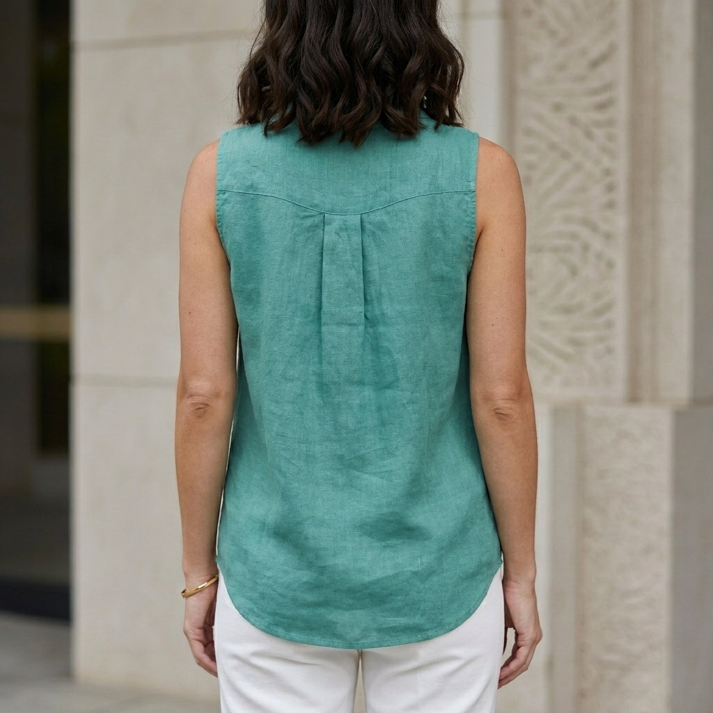 Sleeveless V-Neck Blouse for Women – Effortless Comfort & Casual Elegance
