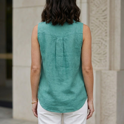 Sleeveless V-Neck Blouse for Women – Effortless Comfort & Casual Elegance