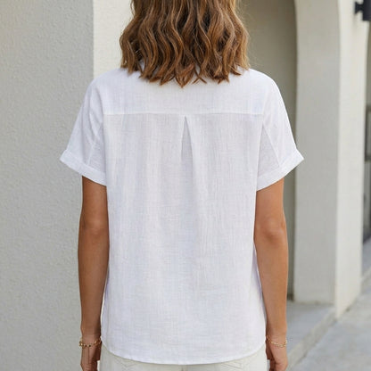 Relaxed Fit Button Front Blouse for Women – Effortless Everyday Comfort