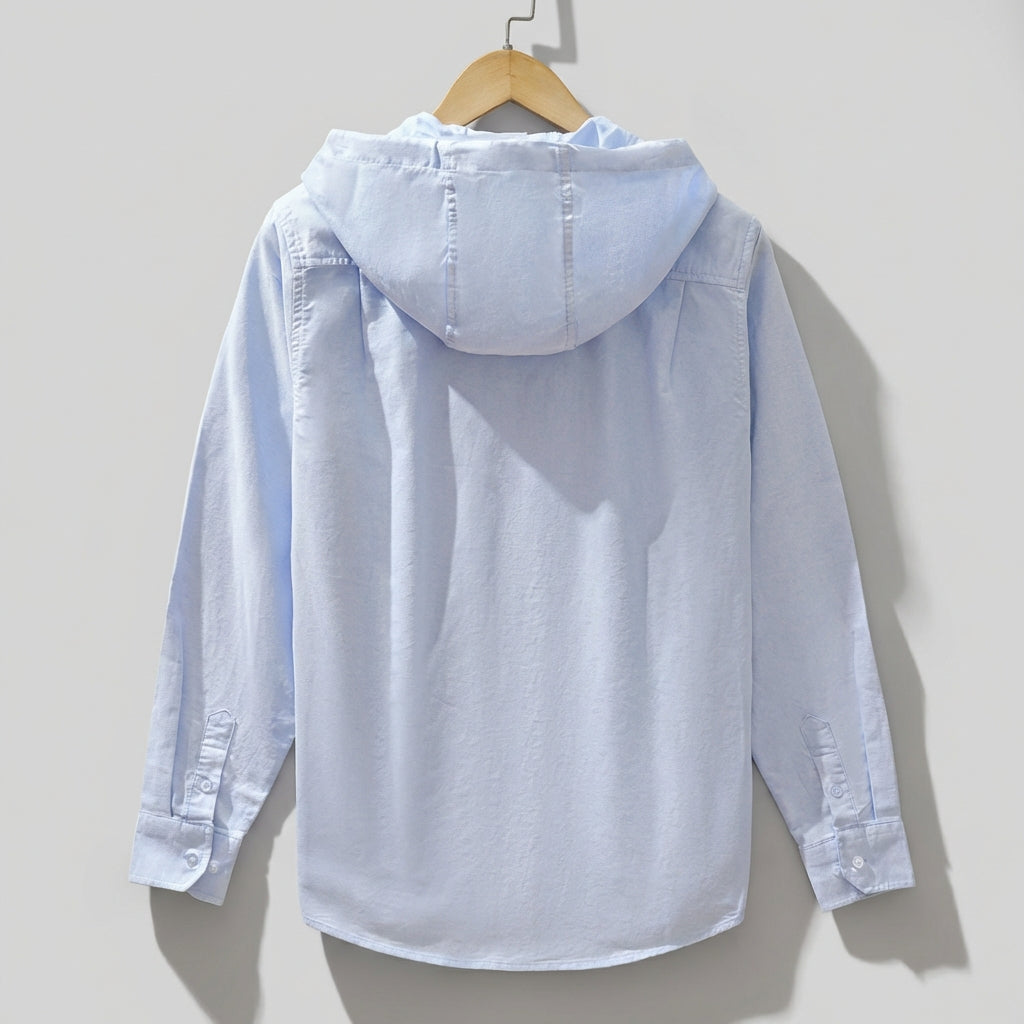 Relaxed Fit Hooded Shirt for Men – Casual Comfort & Style