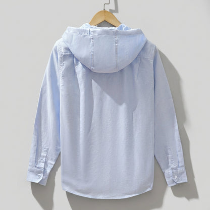 Relaxed Fit Hooded Shirt for Men – Casual Comfort & Style