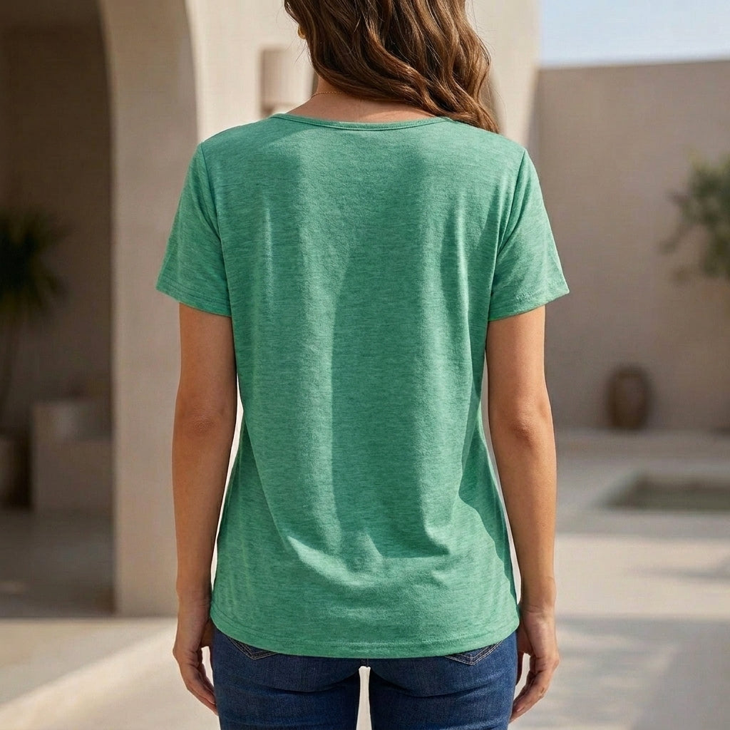 Loose Fit Cowl Neck T-Shirts for Women – Casual Comfort & Style