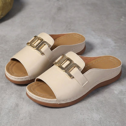 Orthopedic Buckle Slide Sandals for Women – Supportive & Stylish Comfort