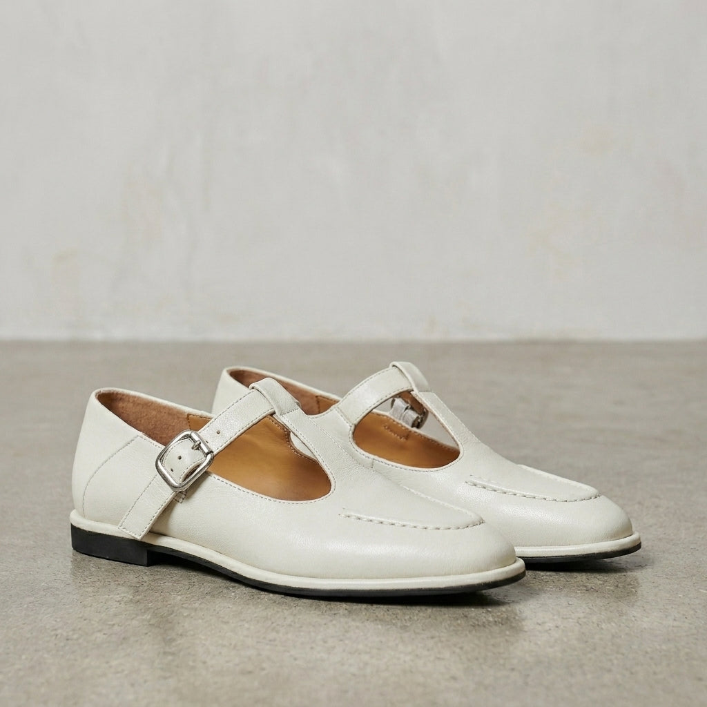 Classic T-Strap Comfort Flats for Women – Elegant Everyday Support