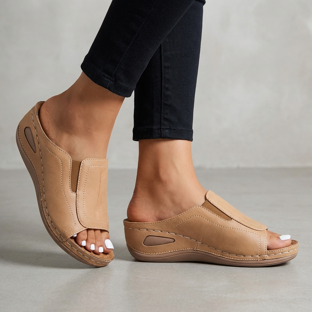 Orthopedic Wedge Slip-On Sandals for Women – Supportive Comfort & Style