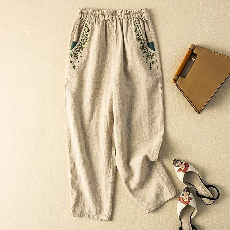 Relaxed Fit Embroidered Harem Pants for Women – Comfortable Stylish Casual Wear
