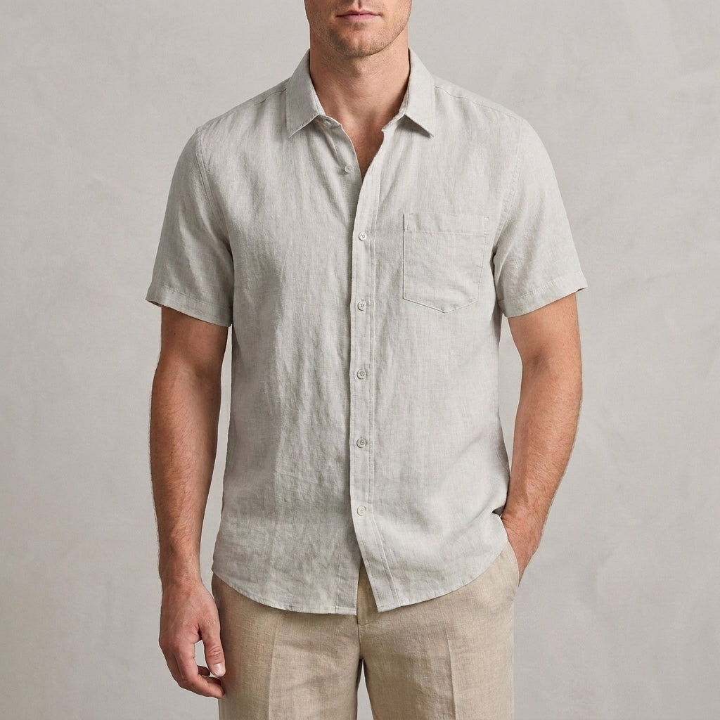 Loose Fit Button-Down Shirt for Men – Breathable Casual Comfort