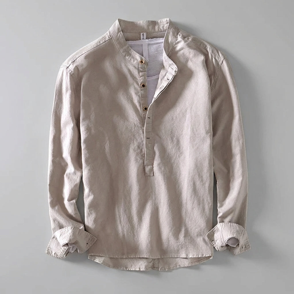 Relaxed Fit Henley Shirt for Men – Casual Comfort & Breathability