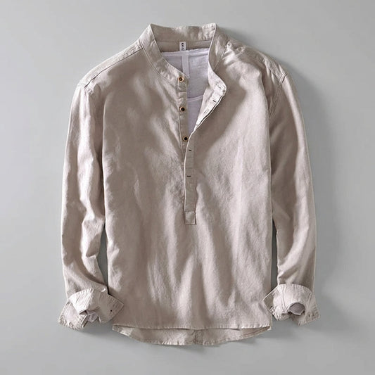 Relaxed Fit Henley Shirt for Men – Casual Comfort & Breathability