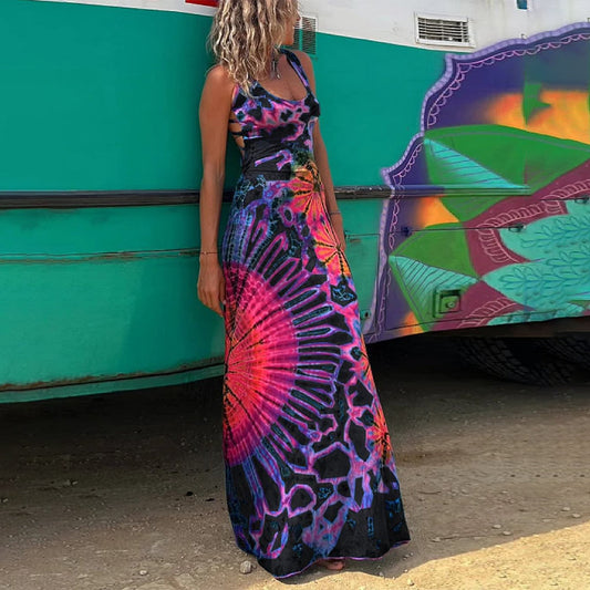 Women's Maxi Dress - Sleeveless with Spaghetti Straps - Long and Airy Bohemian Style