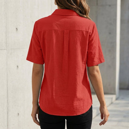 Relaxed Fit Button Front Blouse for Women – Effortless Everyday Elegance