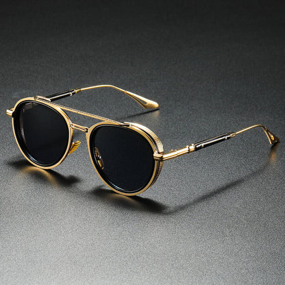 Alessio Monroe Vintage Round Polarized Sunglasses