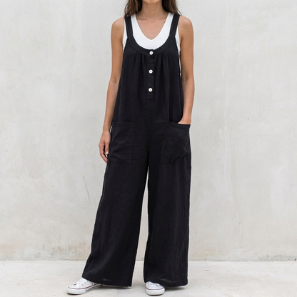 Relaxed Fit Wide Leg Jumpsuit for Women – Comfortable Casual Style
