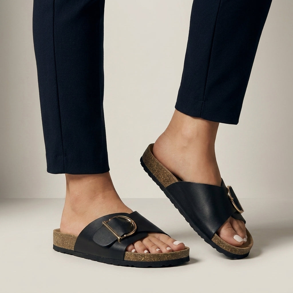 Orthopedic Thick Sole Slide Sandals for Women – Supportive & Comfortable Design