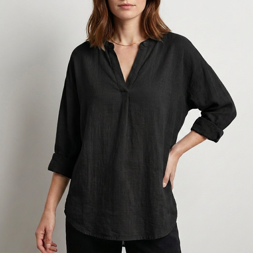 Relaxed Fit V-Neck Blouse for Women – Effortless Everyday Comfort