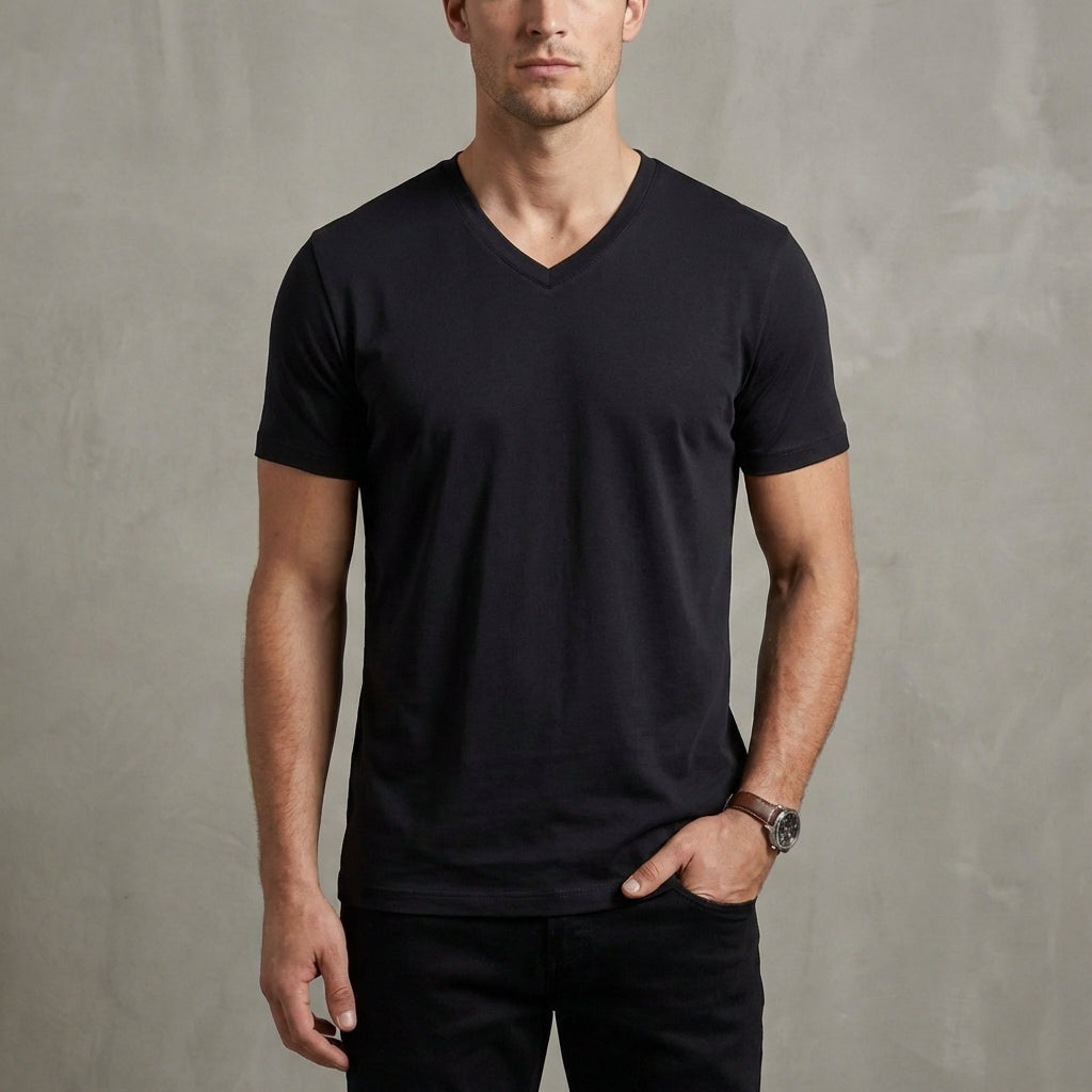 Athletic Fit V-Neck T-Shirt for Men – Casual Comfort & Style
