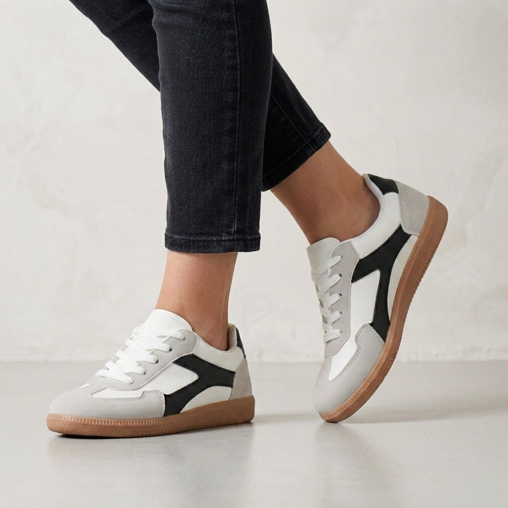 Color Block Lace-Up Sneakers for Women – Stylish & Comfortable