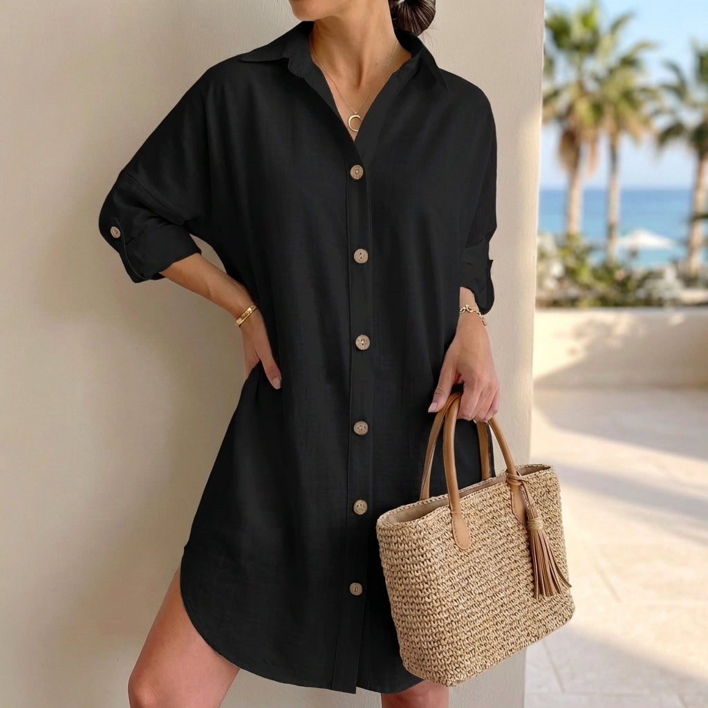 Button Front Shirt Dress for Women – Relaxed Everyday Comfort