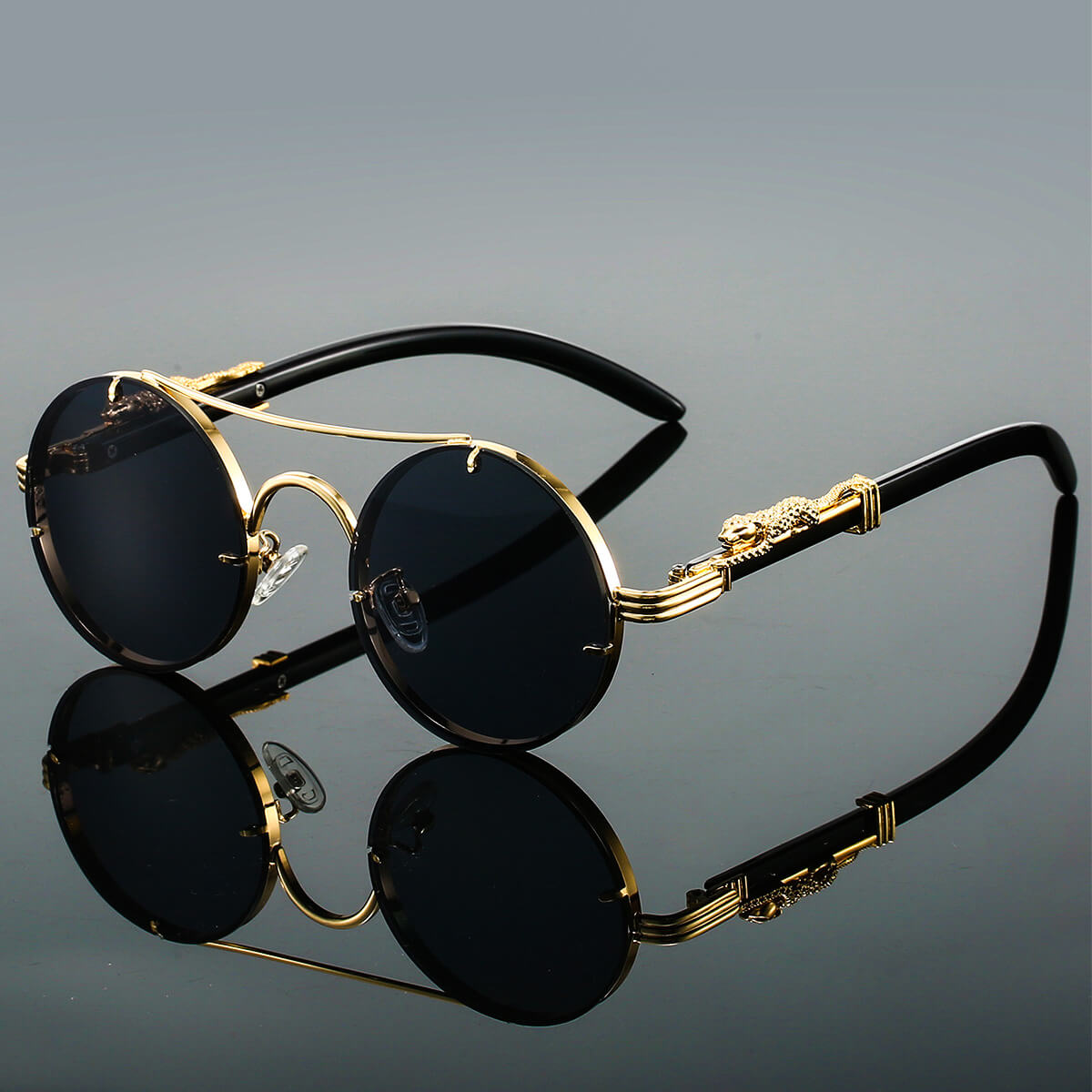 Panthera Onca Vintage Round Sunglasses