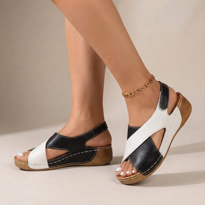 Comfort Fit Cross Strap Wedge Sandals for Women – Orthopedic Support & Adjustable Comfort