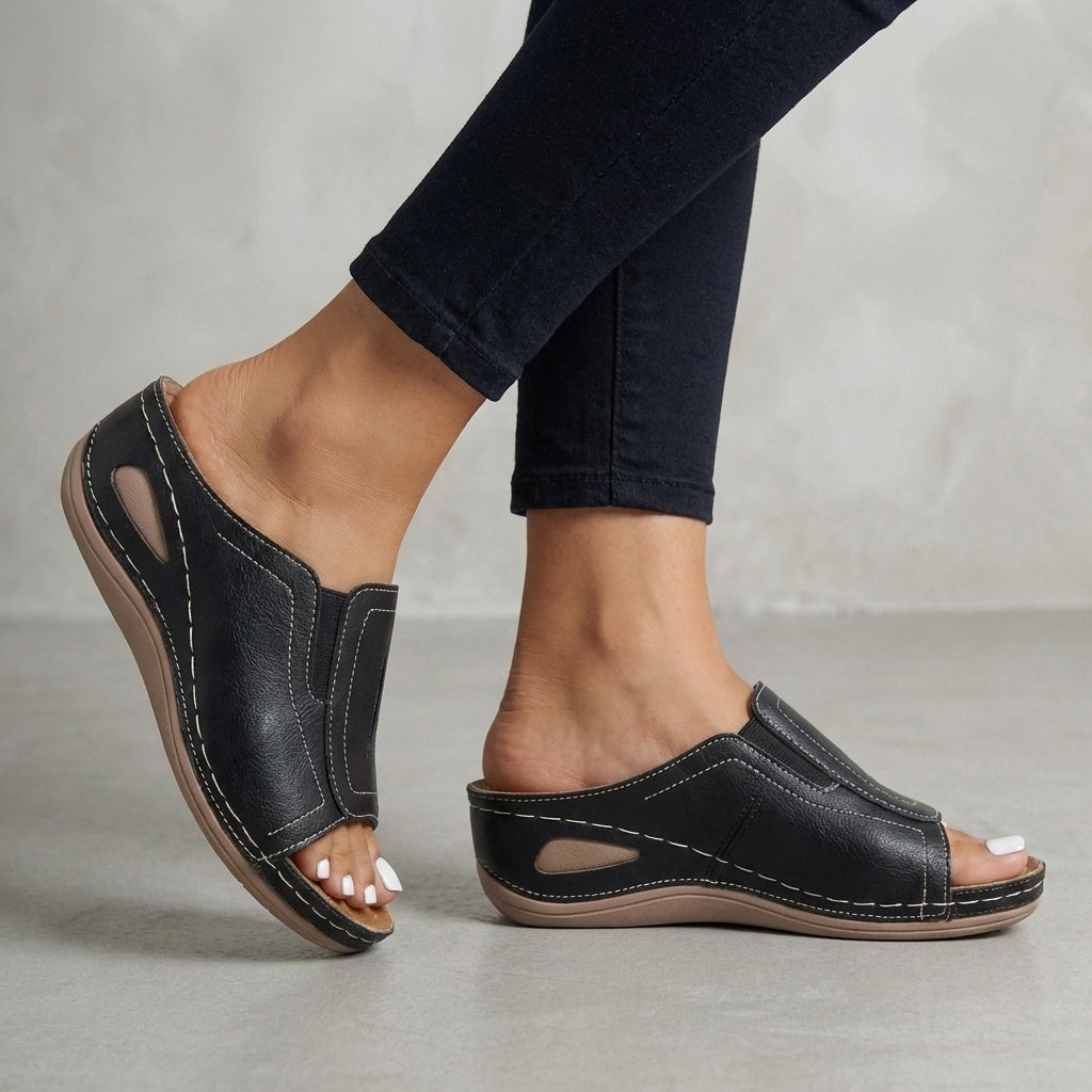 Orthopedic Wedge Slip-On Sandals for Women – Supportive Comfort & Style