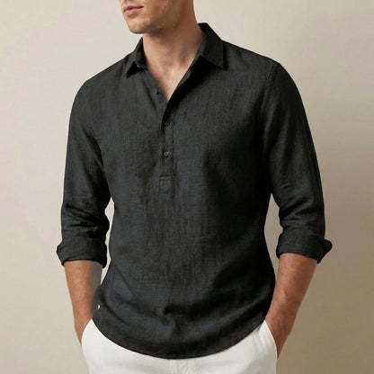 Relaxed Fit Henley Shirt for Men – Breathable Casual Comfort