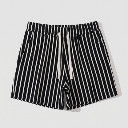Relaxed Fit Striped Mid-Thigh Shorts for Men – Comfortable Casual Style