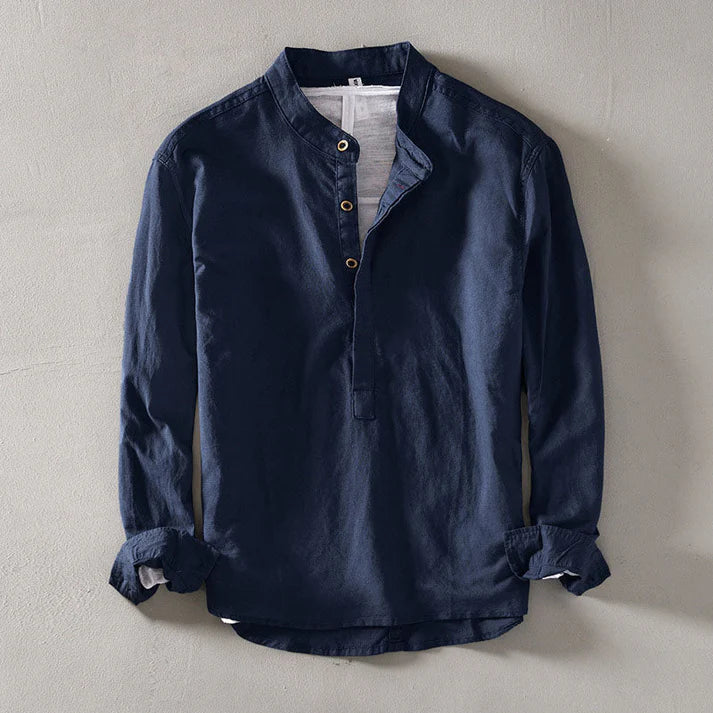 Relaxed Fit Henley Shirt for Men – Casual Comfort & Breathability