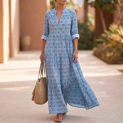 Relaxed Fit Tiered Skirt Maxi Dress for Women – Stylish Casual Comfort