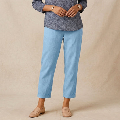 Relaxed Fit Cropped Trousers for Women – Casual Comfort & Style