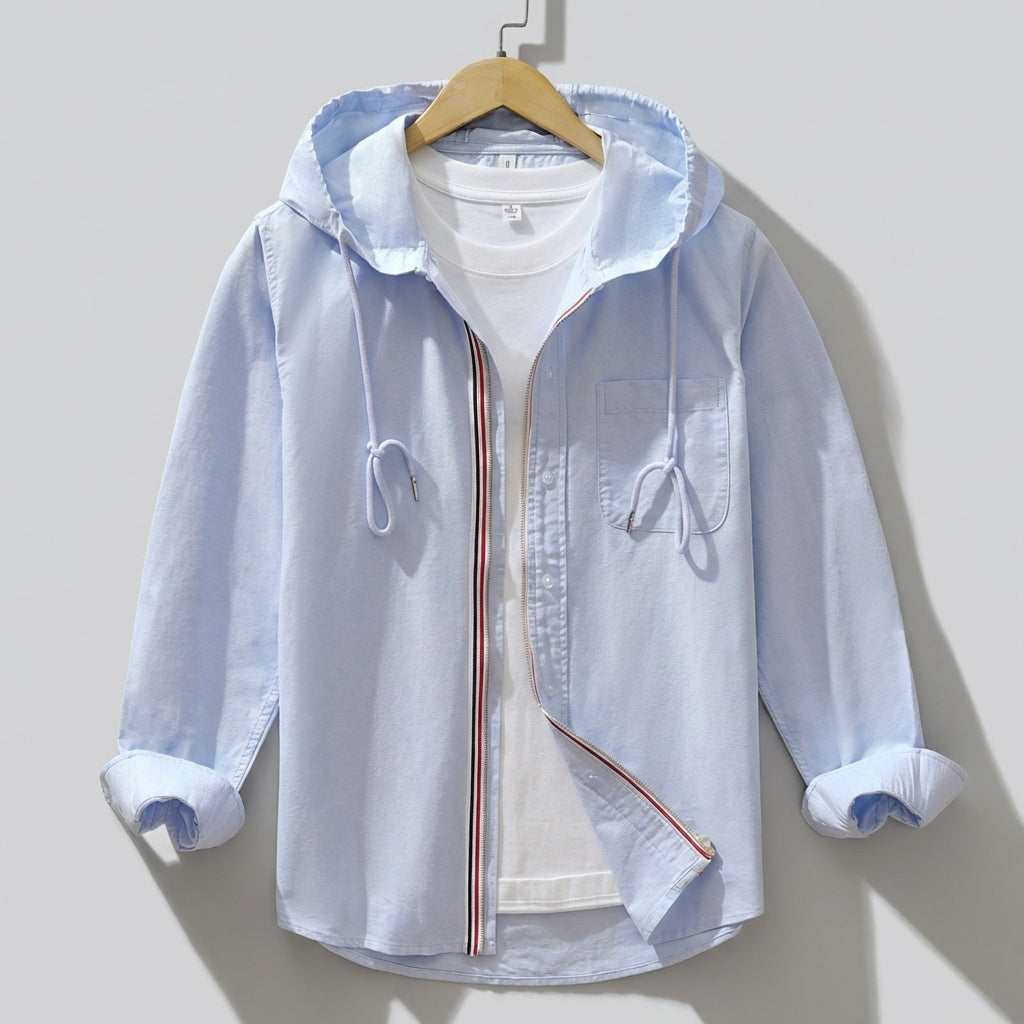 Relaxed Fit Hooded Shirt for Men – Casual Comfort & Style