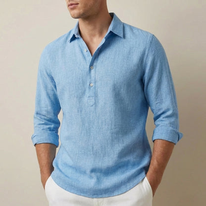 Relaxed Fit Henley Shirt for Men – Breathable Casual Comfort
