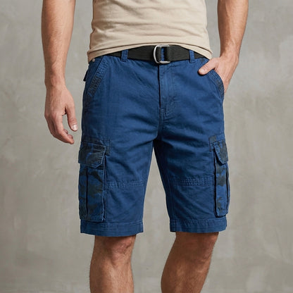 Relaxed Fit Belted Knee-Length Cargo Shorts for Men – Casual Style & Comfort