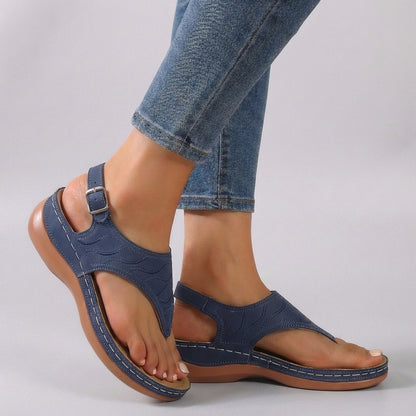 Embroidered Orthopedic Wedge Heel Sandals for Women – Supportive Stylish Comfort
