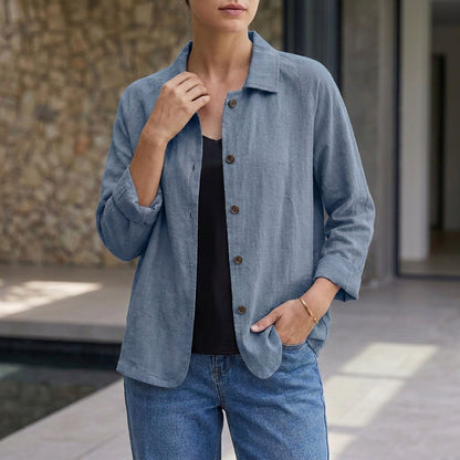 Relaxed Fit Button-Front Shirt for Women – Casual Comfort & Style