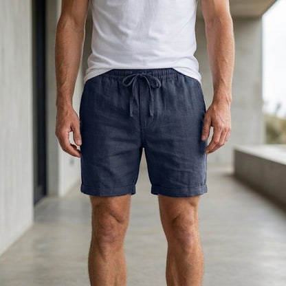 Relaxed Drawstring Linen Blend Shorts for Men – Lightweight Everyday Comfort