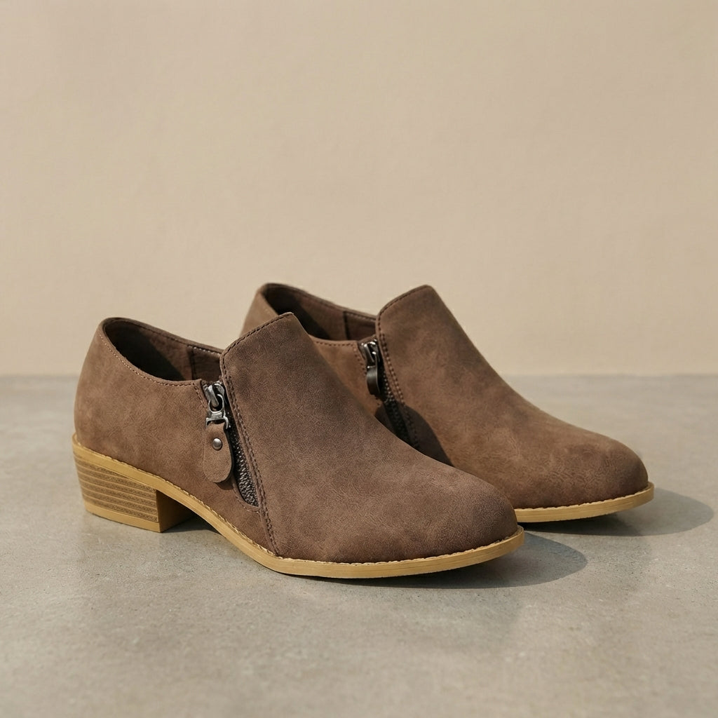 Orthopedic Pointed Toe Block Heel Ankle Boots for Women – Supportive & Stylish Comfort