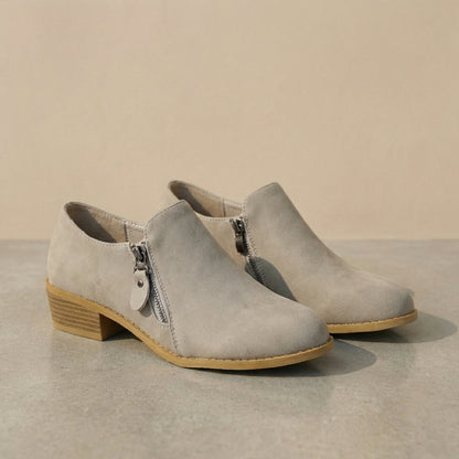 Orthopedic Pointed Toe Block Heel Ankle Boots for Women – Supportive & Stylish Comfort